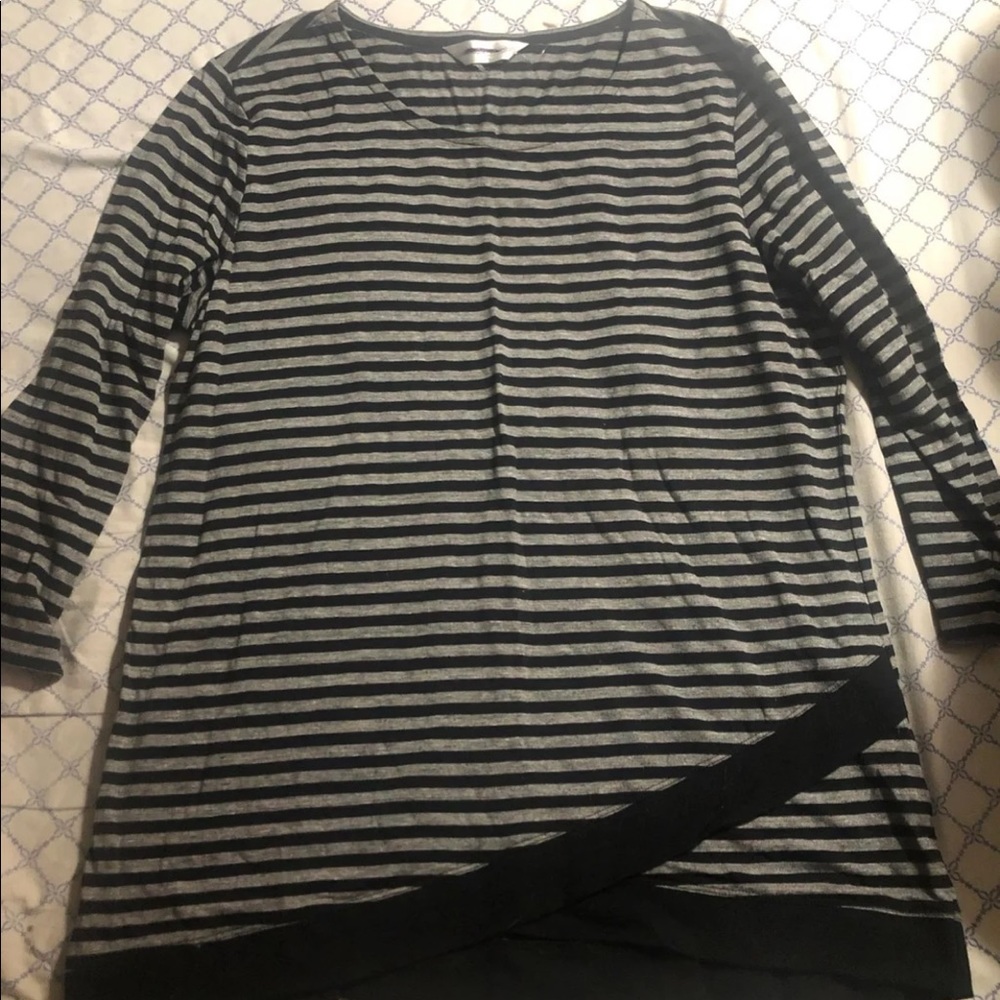 Grey and black long sleeved shirt